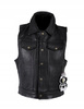 KAMIZELKA MOTOCYKLOWA SKÓRZANA Z KOŁNIERZEM