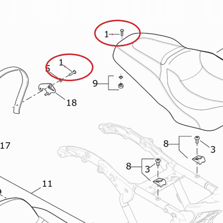 Śruba Fotela z podkładką Harley Davidson
