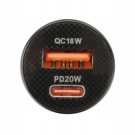 Ładowarka 2 porty USB (A+C) - PD 20W - 12/24V