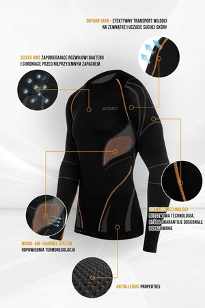 MĘSKA KOSZULKA TERMOAKTYWNA Z WŁÓKNAMI SREBRA SPAIO EXTREME-PRO