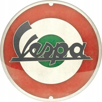 Plakat metalowy okrągły 35cm Vespa Logo