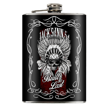 legancka piersiówka 240 ml z nadrukiem winylowym | prezent