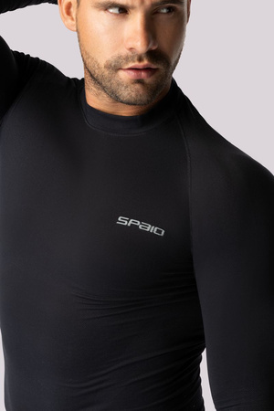 MĘSKA KOSZULKA TERMOAKTYWNA Z DŁUGIM RĘKAWEM CZARNA SPAIO ALPHA