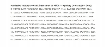 Kamizelka motocyklowa skórzana męska KM003