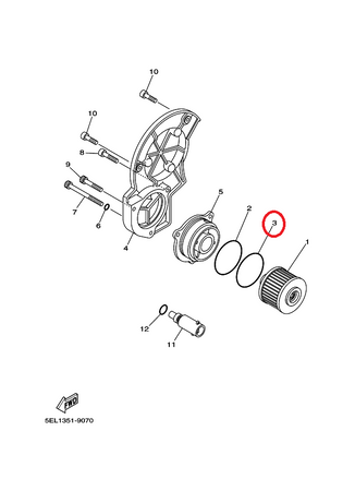 Oring filtra oleju Yamaha XV1100 Virago, XV1700 Road Star, XVS1100 Drag 