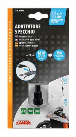 Adapter do lusterka gwint prawy Ø 10 mm na lewy Ø 8 mm