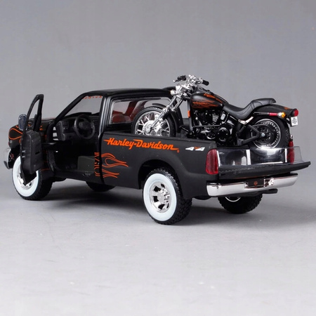Model Maisto Harley davidson i FORD SUPER DUTY PICKUP+FXSTB skala 1/24