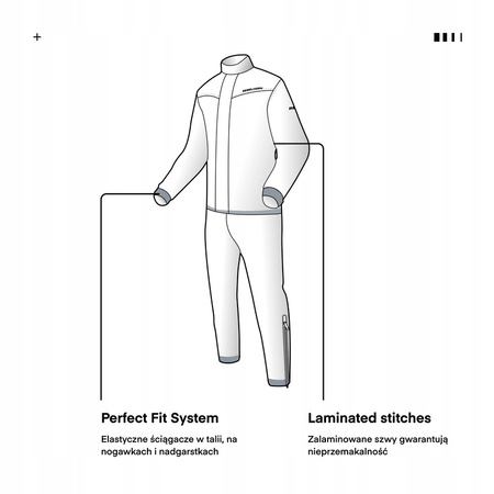 Kombinezon Przeciwdeszczowy Rebelhorn Rain Black/Fluo Yellow 2-częściowy
