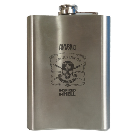 legancka piersiówka 240 ml z nadrukiem winylowym | prezent