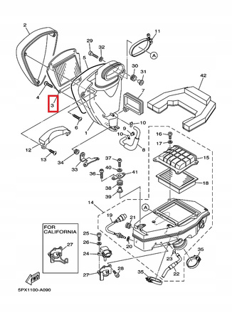 Filtr powietrza Yamaha XV 1700 Warrior