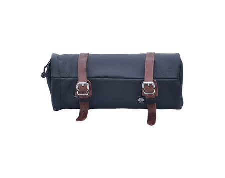 Rolka Czarna Skóra Brązowe Paski