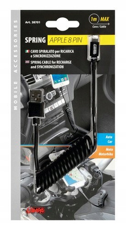 Kabel ładowarki sprężynowy USB Apple 8 Pin - 100cm