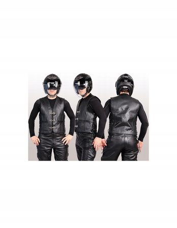 Kamizelka motocyklowa skórzana męska KM003