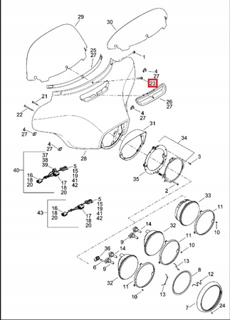 ŚRUBA OWIEWKI CZASZY HARLEY DAVIDSON 14- ,