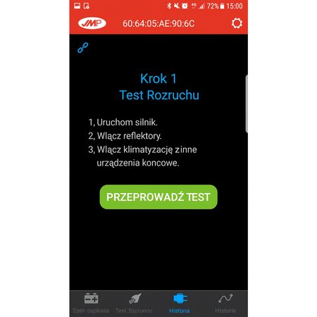 Monitor akumulatora JMP II – Aplikacja PL, alerty napięcia, Bluetooth