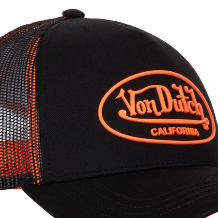 Czapka z Daszkiem Von Dutch Oval Patch Black/Orange – A-Frame Trucker