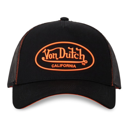 Czapka z Daszkiem Von Dutch Oval Patch Black/Orange – A-Frame Trucker