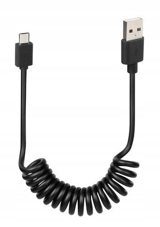 Kabel ładowarki sprężynowy Micro Usb - 100 cm