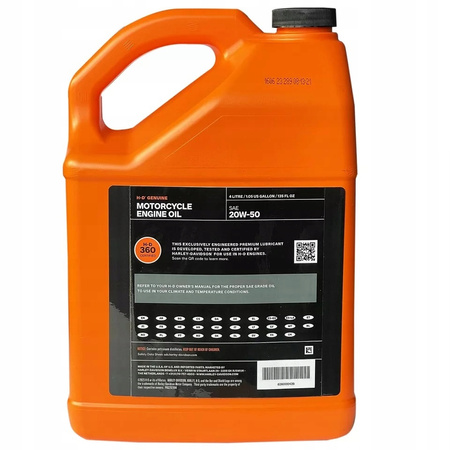 Olej 20W50 do silników Harley Davidson oryginalny 4L SAE HD 360 mineralny