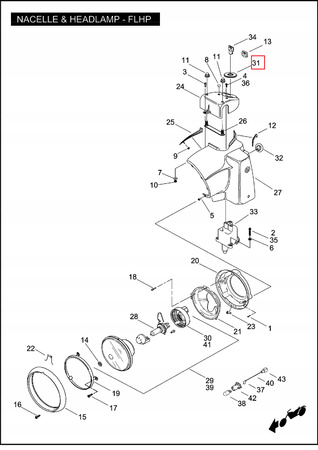 Zaślepka blokady główki ramy Harley Road King