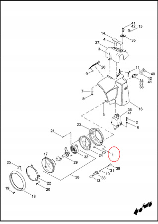 Śrubka calowa 6-32 x 3/4" lampy głównej Harley Davidson OEM
