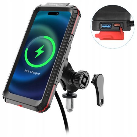 FreedConn motocyklowy uchwyt na telefon z ładowaniem indukcyjnym