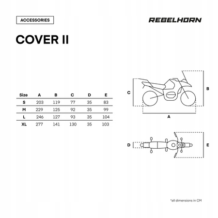 Pokrowiec Na Motocykl Rebelhorn Cover II Black/Silver