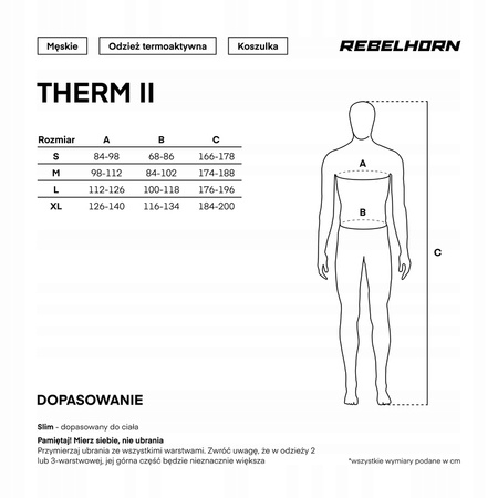 Koszulka Termoaktywna Rebelhorn Therm II Black/Grey Z Długim Rękawem
