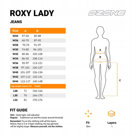 Spodnie Motocyklowe Jeansowe Ozone Roxy Lady Waxed Black