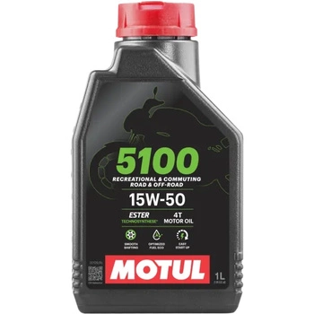 Olej do silników 4T MOTUL 5100 SAE 15W50 SM JASO MA-2 Półsyntetyczny 1L