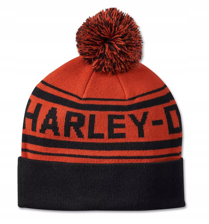 Czapka Harley-Davidson Combustion Pom Beanie w kolorze pomarańczowym
