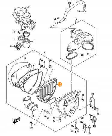 Filtr Powietrza Suzuki VL800, VZ800 2009-2016