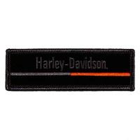 Naszywka Harley-Davidson, Szaro-Czarna, Haftowana 10x3,2 cm
