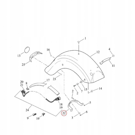 Wspornik tylnego błotnika Harley Davidson Touring 09-23