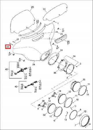 ŚRUBA CZASZY OWIEWKI HARLEY DAVIDSON 14-