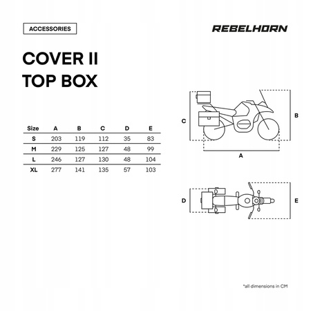 Pokrowiec Na Motocykl Rebelhorn Cover II Z Miejscem Na Kufer Black/Silver