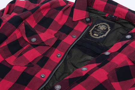 Flanelowa koszula motocyklowa z kevlaru czerwono-czarna West Coast Choppers