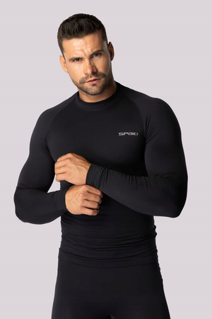 MĘSKA KOSZULKA TERMOAKTYWNA Z DŁUGIM RĘKAWEM CZARNA SPAIO ALPHA