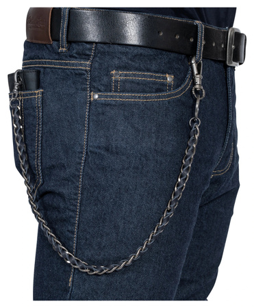 Łańcuch do kluczy przypinany Stal i skóra