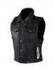 KAMIZELKA MOTOCYKLOWA SKÓRZANA Z KOŁNIERZEM