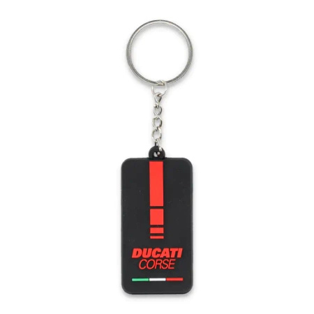 Brelok Ducati Corse – czerwony pasek PVC, oficjalna kolekcja
