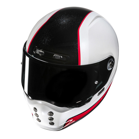 Kask motocyklowy HJC V10 White Black z włókna szklanego + Pinlock + gratis