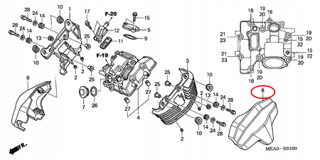Pokrywa Głowicy Przednia Lewa Honda VTX 1300
