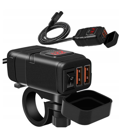 FreedConn ładowarka motocyklowa 2 x USB QC3.0 szybkie ładowanie MC1N