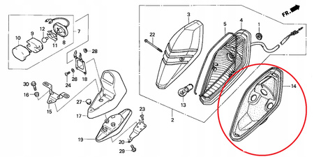 Uszczelka Tylnego Światła Honda VTX 1300