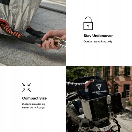 Pokrowiec Na Motocykl Rebelhorn Cover II Z Miejscem Na Kufer Black/Silver
