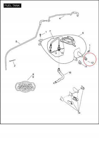 Osłona mocowania zbiornika paliwa Harley Davidson Touring