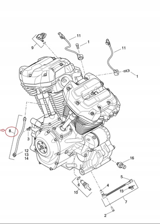 Czujnik, temperatury silnika Harley Davidson Softail 18-later & Touring