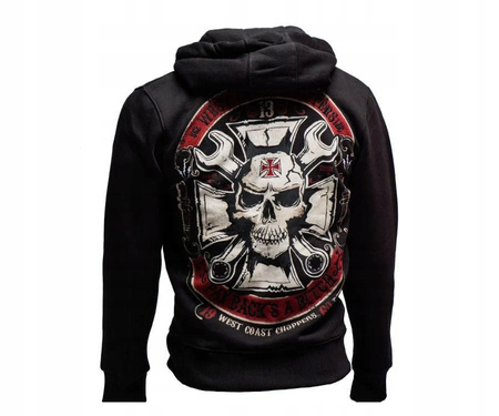 Bluza z kapturem West Coast Choppers MECHANIC ZIP HOODY - Black