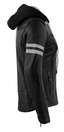 Kurtka Motocyklowa damska skórzana z Kapturem Rusty Stitches r.XL czarna